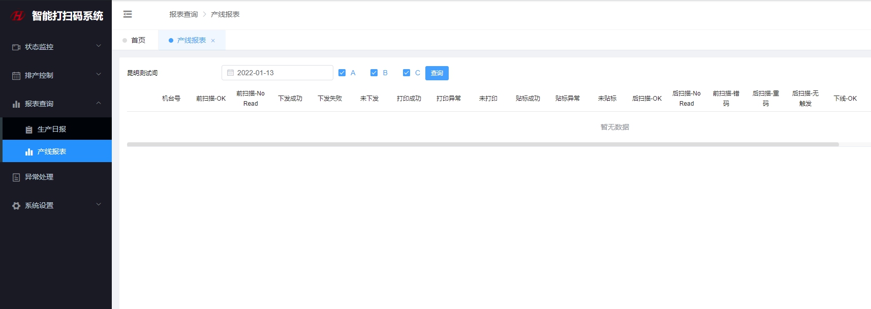 产线报表